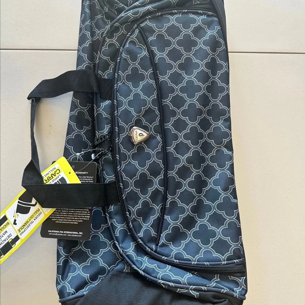 Stylish Calpak Navy Carry On Rolling Duffel Bag